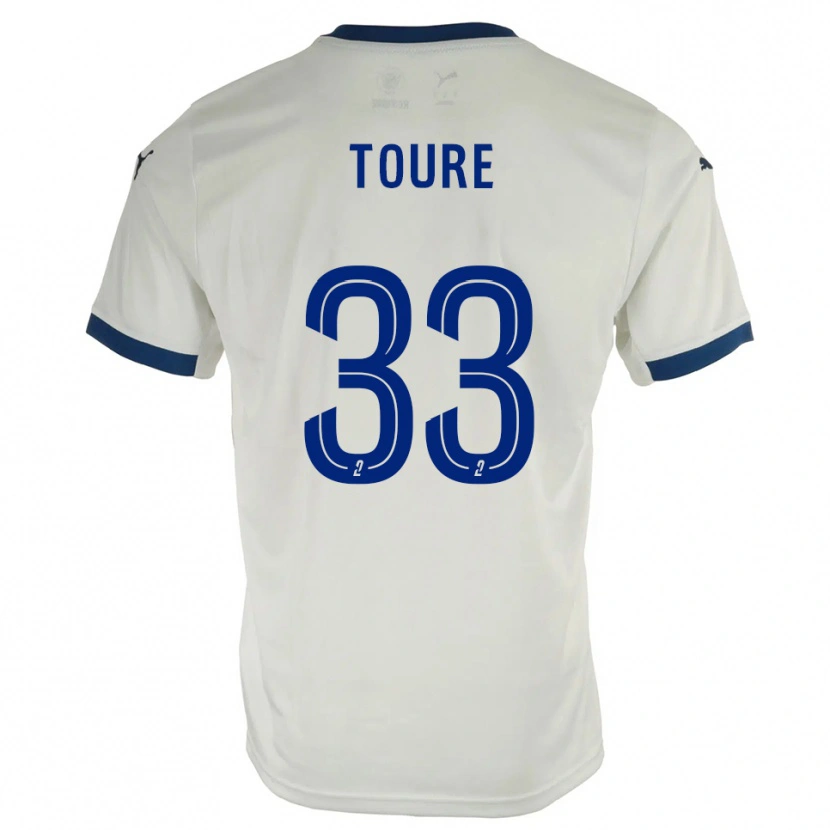 Danxen Heren Almami Touré #33 Wit Blauw Uitshirt Uittenue 2025/26 T-Shirt België