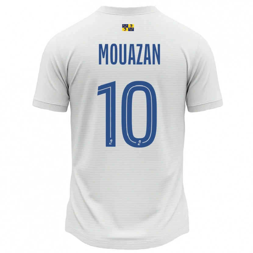 Danxen Heren Baptiste Mouazan #10 Wit Blauw Uitshirt Uittenue 2025/26 T-Shirt België