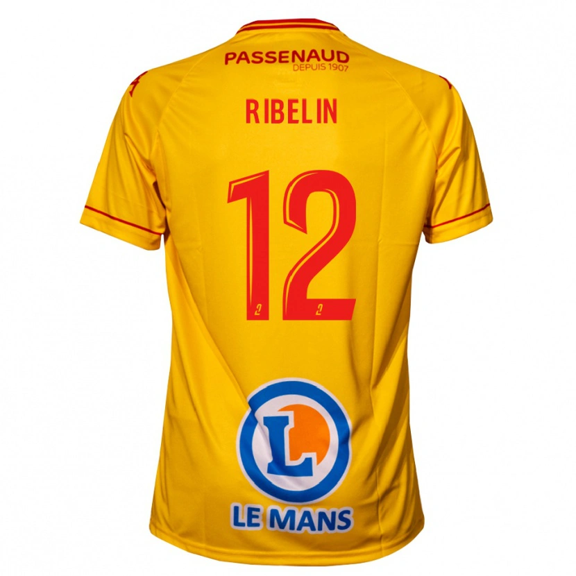 Danxen Heren Anthony Ribelin #12 Geel Uitshirt Uittenue 2025/26 T-Shirt België