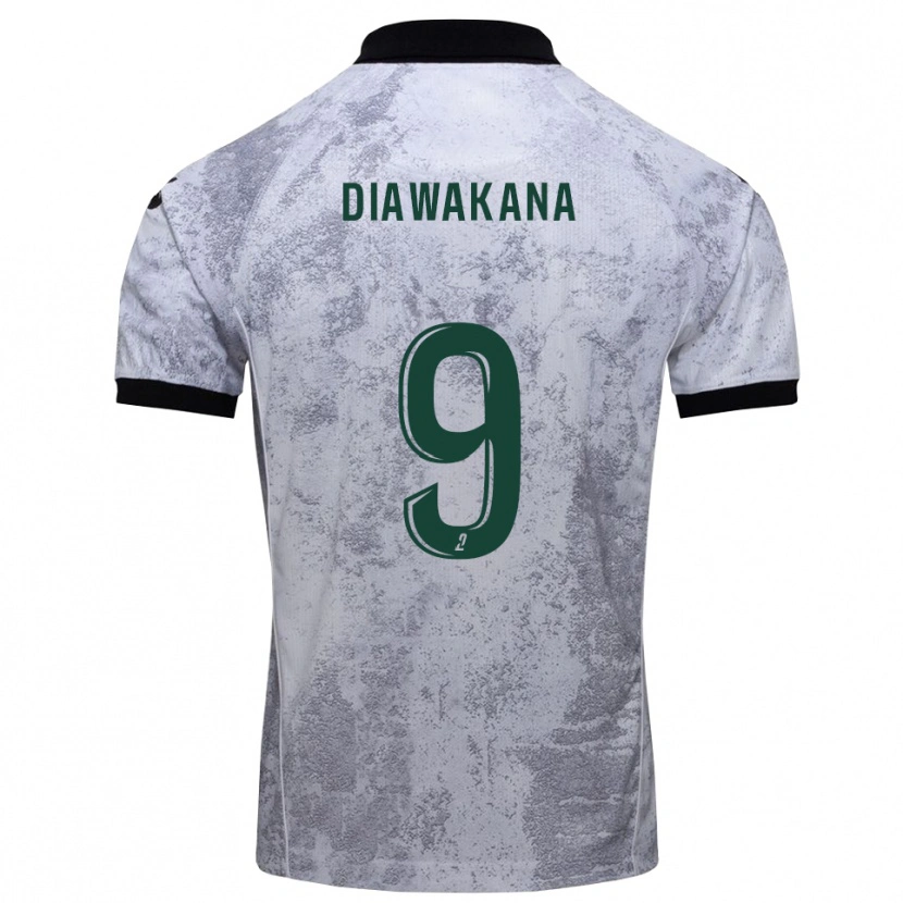 Danxen Heren Malik Diawakana #9 Wit Zwart Uitshirt Uittenue 2025/26 T-Shirt België