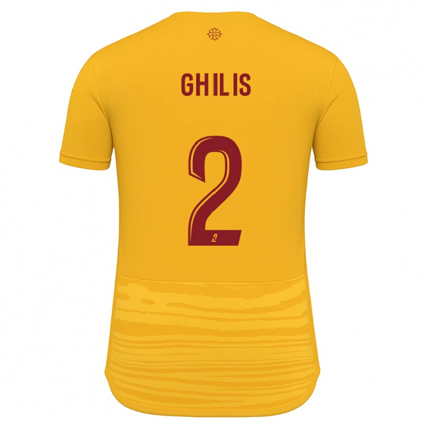 Danxen Heren Mohamed Ghilis #2 Oranje Bourgondisch Uitshirt Uittenue 2025/26 T-Shirt België