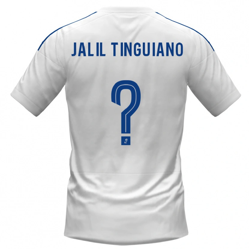 Danxen Heren Abdoul Jalil Tinguiano #0 Wit Blauw Uitshirt Uittenue 2025/26 T-Shirt België