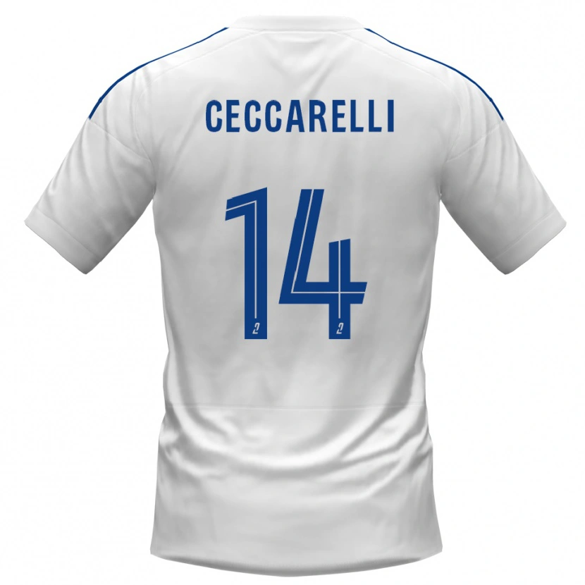 Danxen Heren Grégory Ceccarelli #14 Wit Blauw Uitshirt Uittenue 2025/26 T-Shirt België