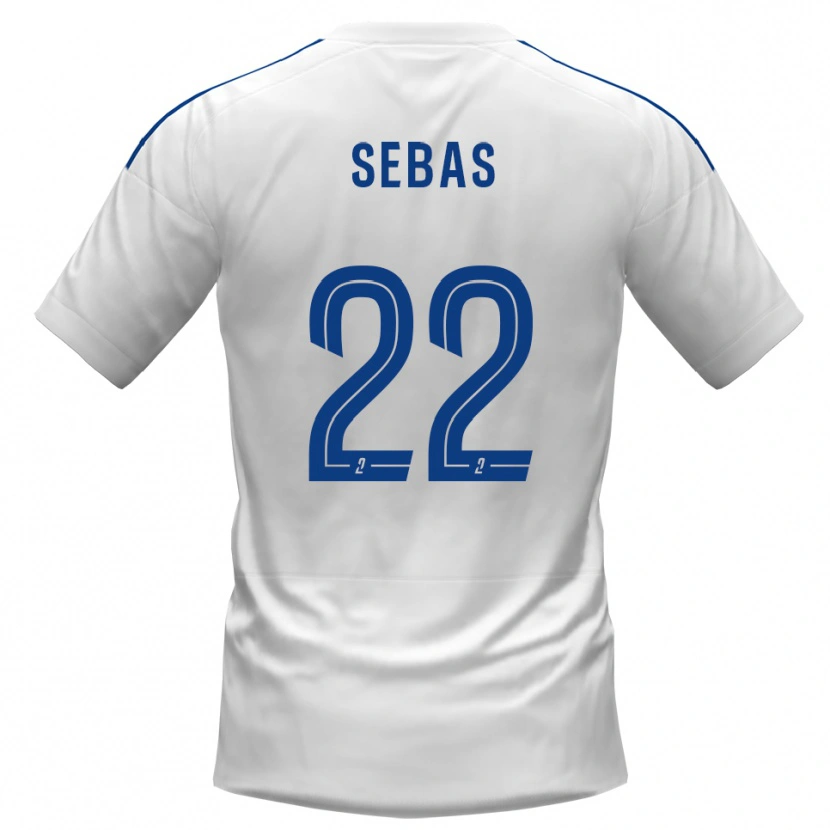 Danxen Heren Jérémy Sebas #22 Wit Blauw Uitshirt Uittenue 2025/26 T-Shirt België