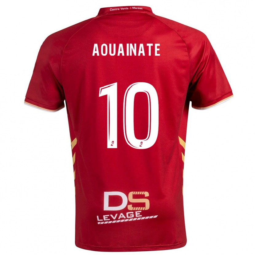 Danxen Heren Aymane Aouainate #10 Bourgondisch Goud Uitshirt Uittenue 2025/26 T-Shirt België