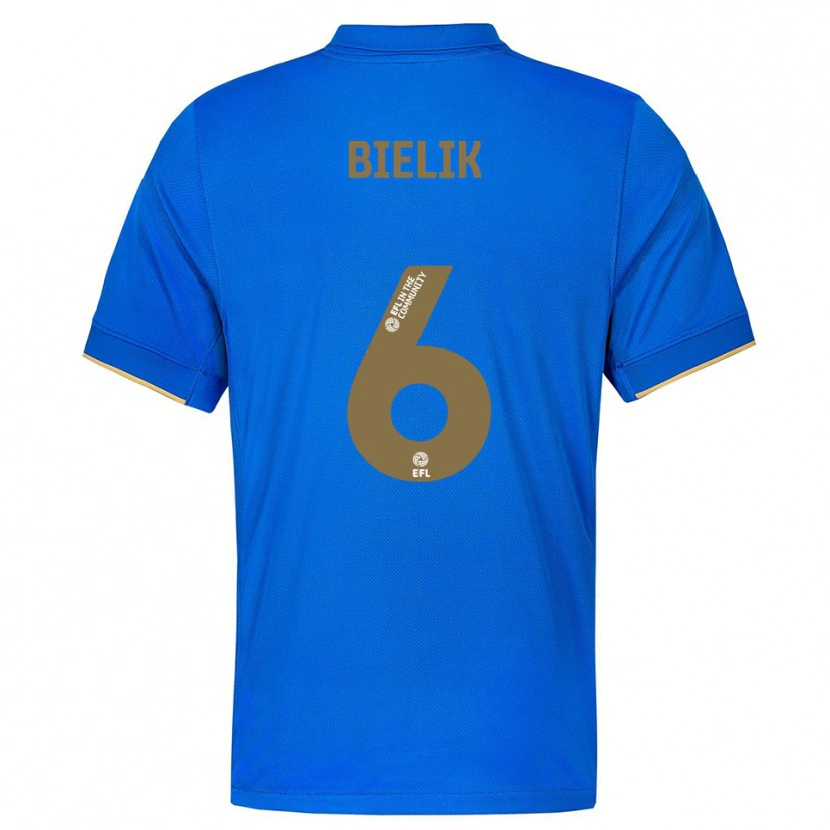 Danxen Dames Krystian Bielik #6 Blauw Goud Thuisshirt Thuistenue 2025/26 T-Shirt België