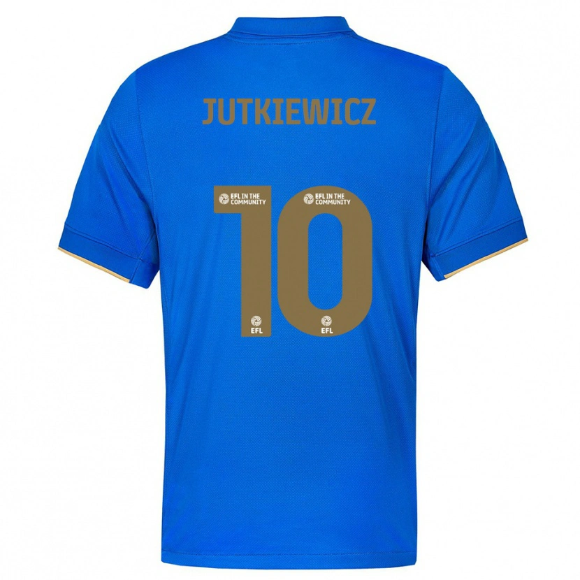 Danxen Dames Lukas Jutkiewicz #10 Blauw Goud Thuisshirt Thuistenue 2025/26 T-Shirt België