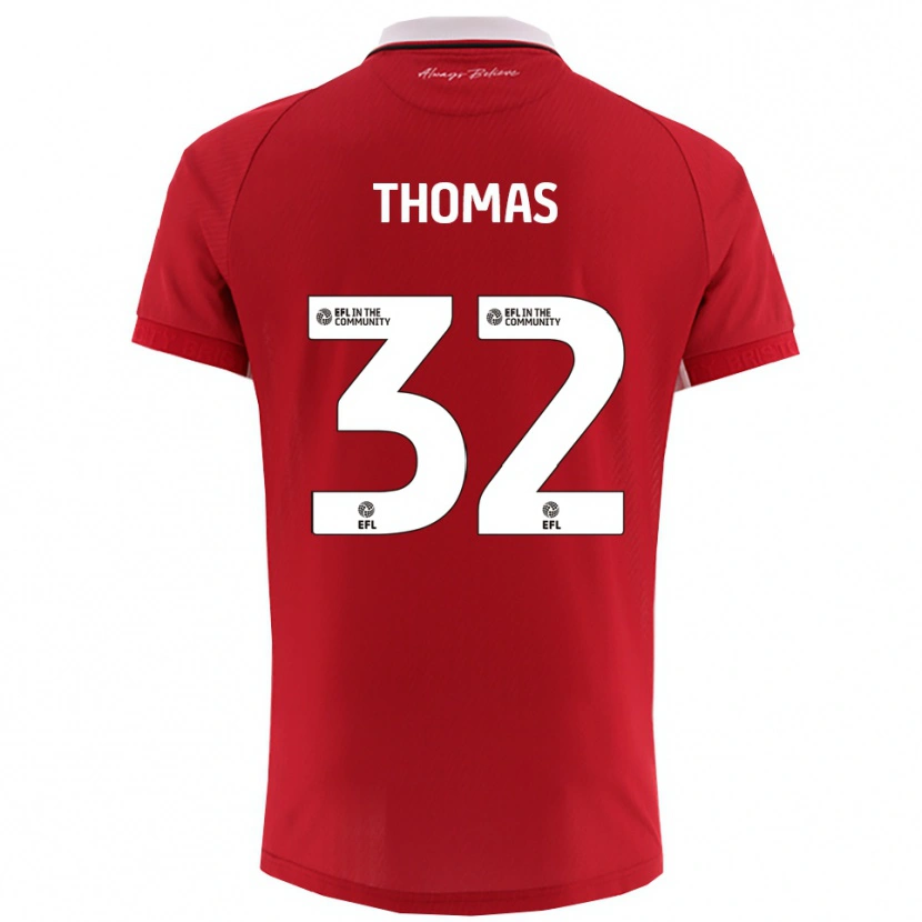 Danxen Dames Lewis Thomas #32 Rood Wit Thuisshirt Thuistenue 2025/26 T-Shirt België
