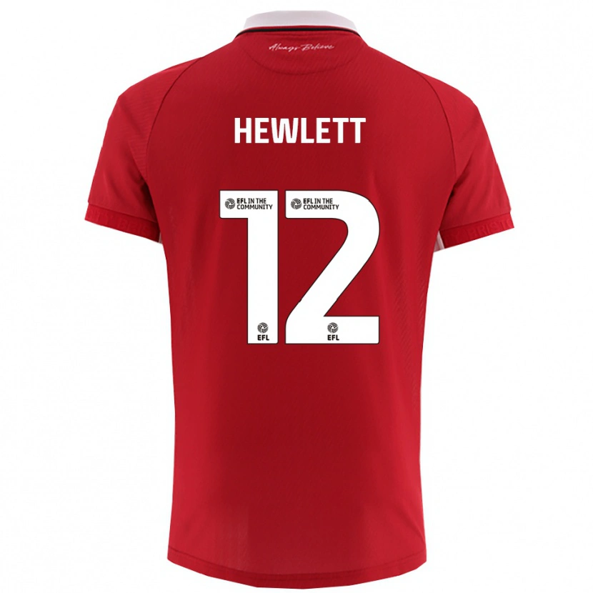 Danxen Dames Callum Hewlett #12 Rood Wit Thuisshirt Thuistenue 2025/26 T-Shirt België