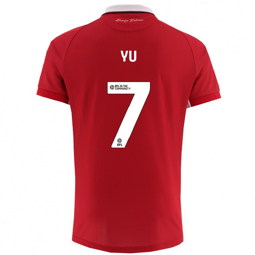 Danxen Dames Yu Hirakawa #7 Rood Wit Thuisshirt Thuistenue 2025/26 T-Shirt België
