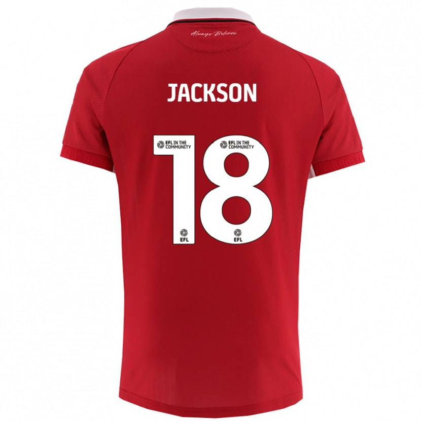 Danxen Dames Trayvion Jackson #18 Rood Wit Thuisshirt Thuistenue 2025/26 T-Shirt België