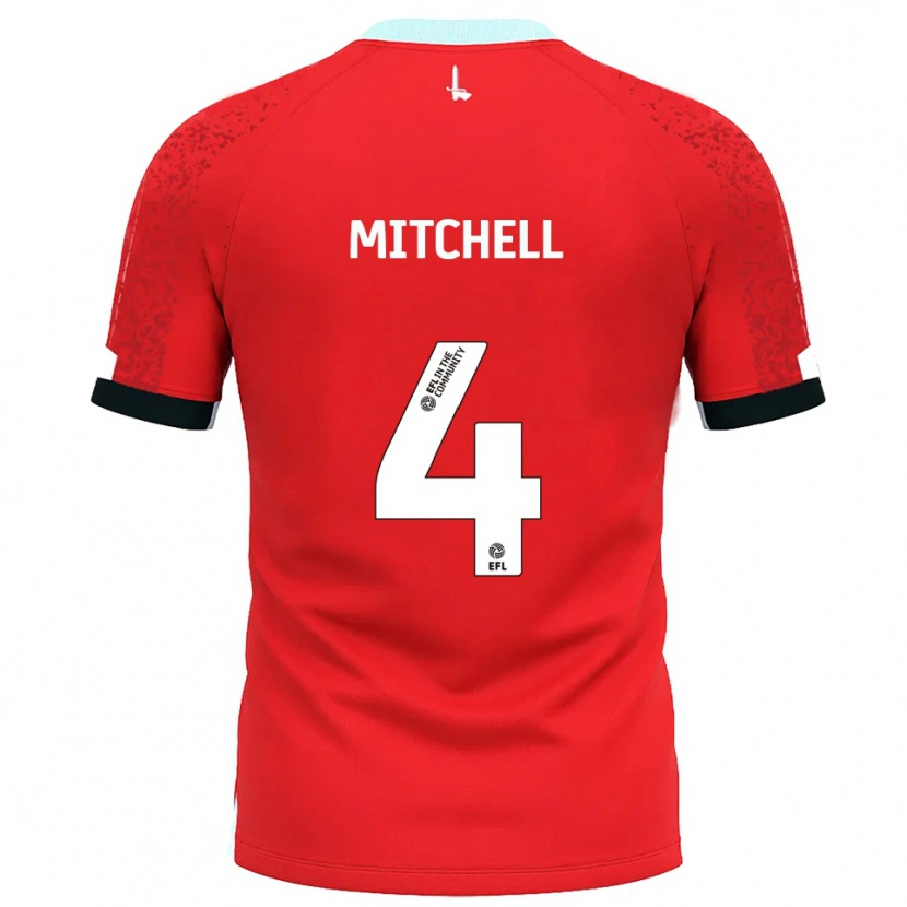 Danxen Dames Alex Mitchell #4 Rood Wit Thuisshirt Thuistenue 2025/26 T-Shirt België
