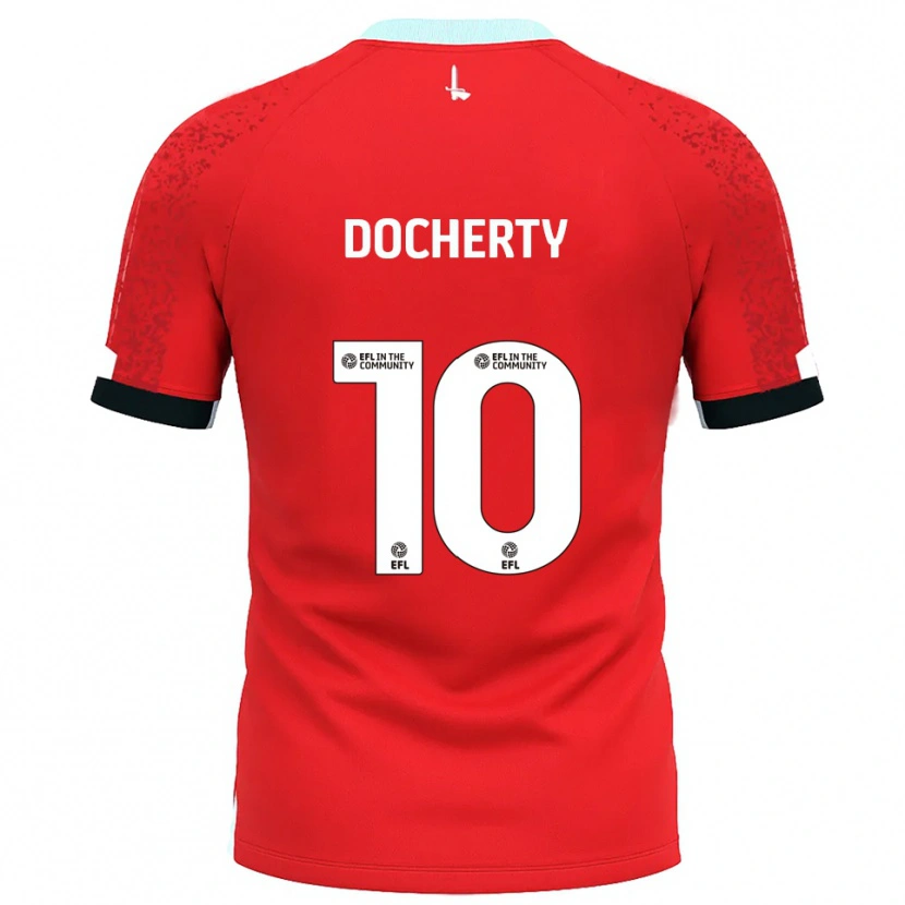 Danxen Dames Greg Docherty #10 Rood Wit Thuisshirt Thuistenue 2025/26 T-Shirt België