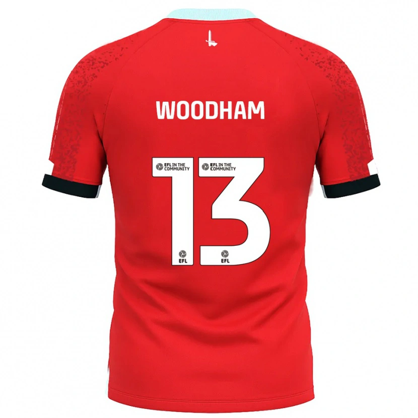 Danxen Dames Finley Woodham #13 Rood Wit Thuisshirt Thuistenue 2025/26 T-Shirt België