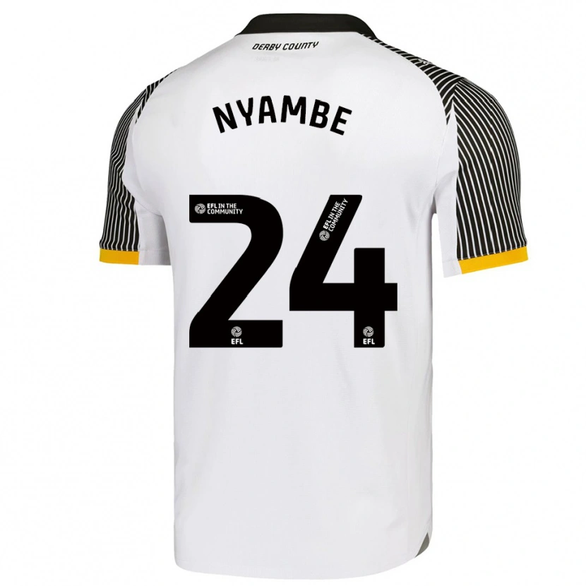 Danxen Dames Ryan Nyambe #24 Wit Zwart Thuisshirt Thuistenue 2025/26 T-Shirt België