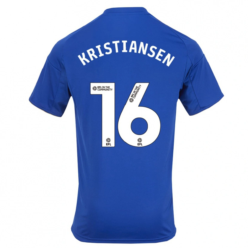 Danxen Dames Victor Kristiansen #16 Blauw Goud Thuisshirt Thuistenue 2025/26 T-Shirt België