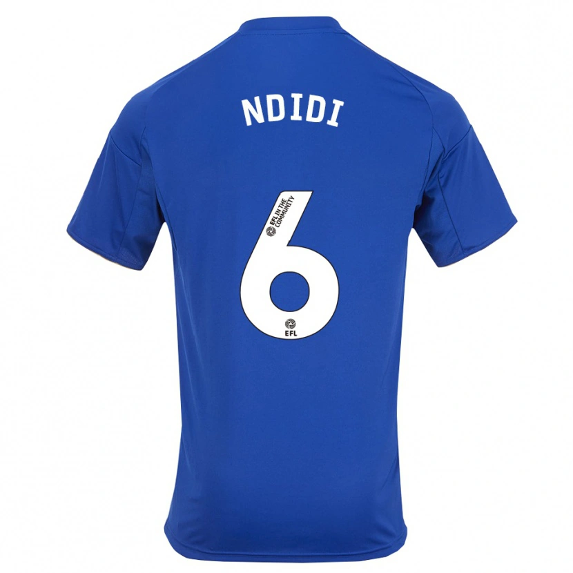 Danxen Dames Wilfred Ndidi #6 Blauw Goud Thuisshirt Thuistenue 2025/26 T-Shirt België