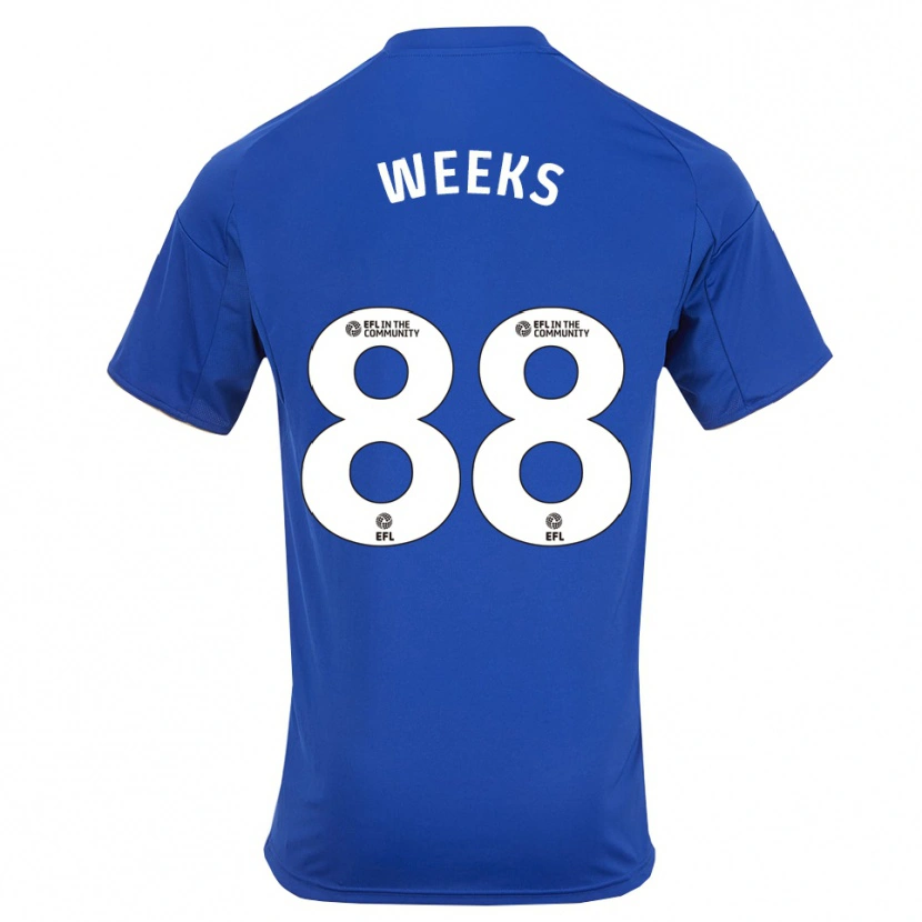 Danxen Dames Tyler Weeks #88 Blauw Goud Thuisshirt Thuistenue 2025/26 T-Shirt België