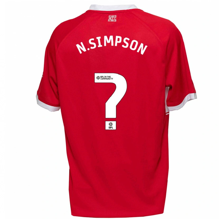 Danxen Dames Nathan Simpson #0 Rood Wit Thuisshirt Thuistenue 2025/26 T-Shirt België