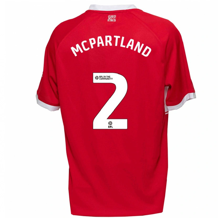 Danxen Dames Will Mcpartland #2 Rood Wit Thuisshirt Thuistenue 2025/26 T-Shirt België
