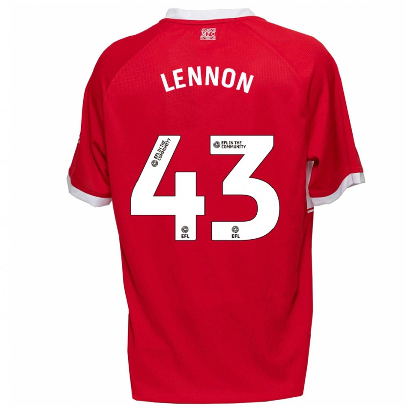 Danxen Dames Charlie Lennon #43 Rood Wit Thuisshirt Thuistenue 2025/26 T-Shirt België