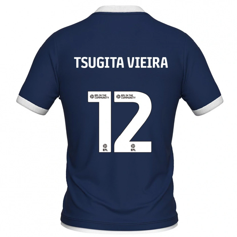 Danxen Dames Sacha Tsugita Vieira #12 Marine Wit Thuisshirt Thuistenue 2025/26 T-Shirt België