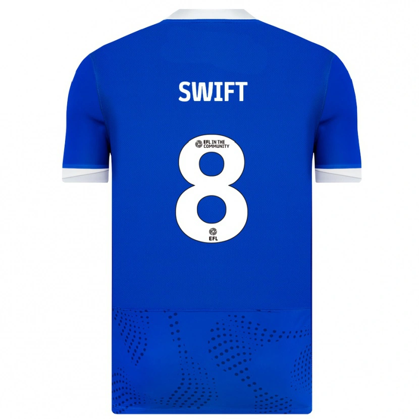 Danxen Dames John Swift #8 Blauw Wit Thuisshirt Thuistenue 2025/26 T-Shirt België