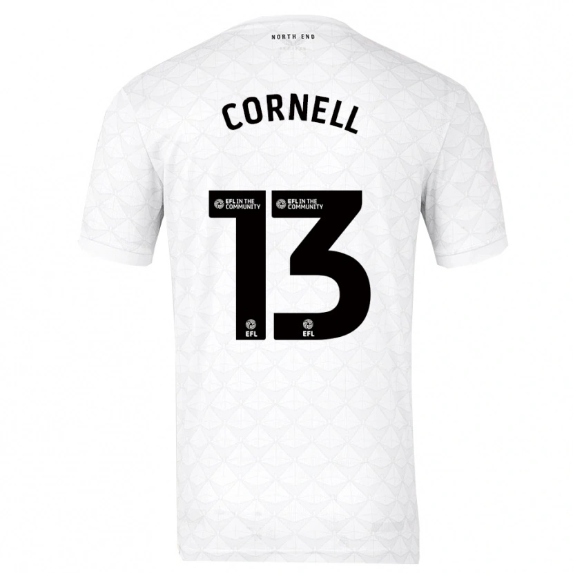 Danxen Dames David Cornell #13 Wit Rood Thuisshirt Thuistenue 2025/26 T-Shirt België