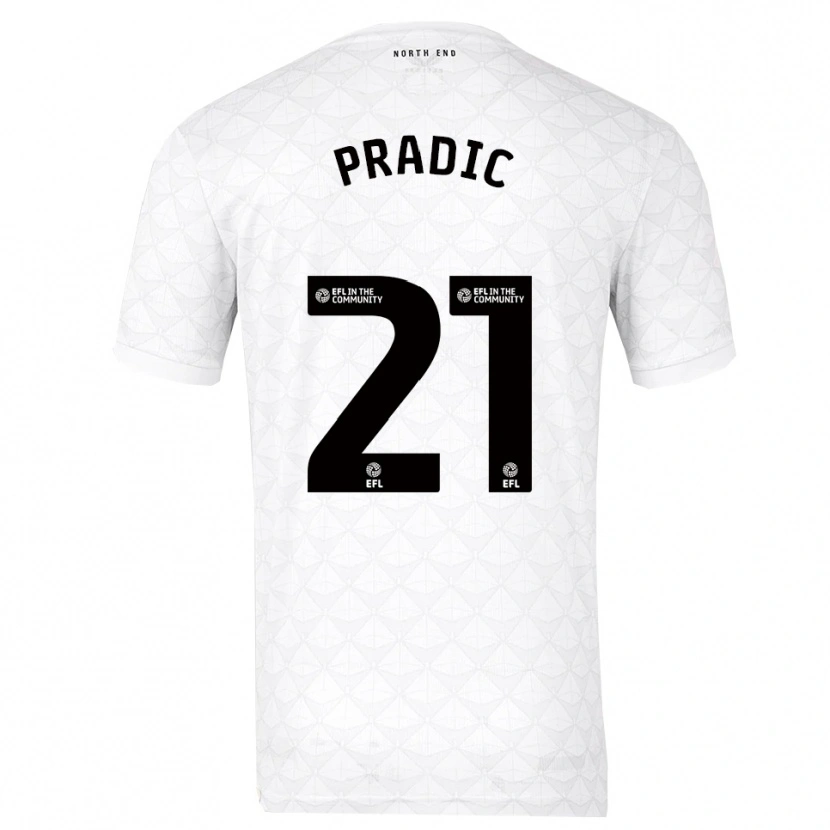 Danxen Dames James Pradic #21 Wit Rood Thuisshirt Thuistenue 2025/26 T-Shirt België