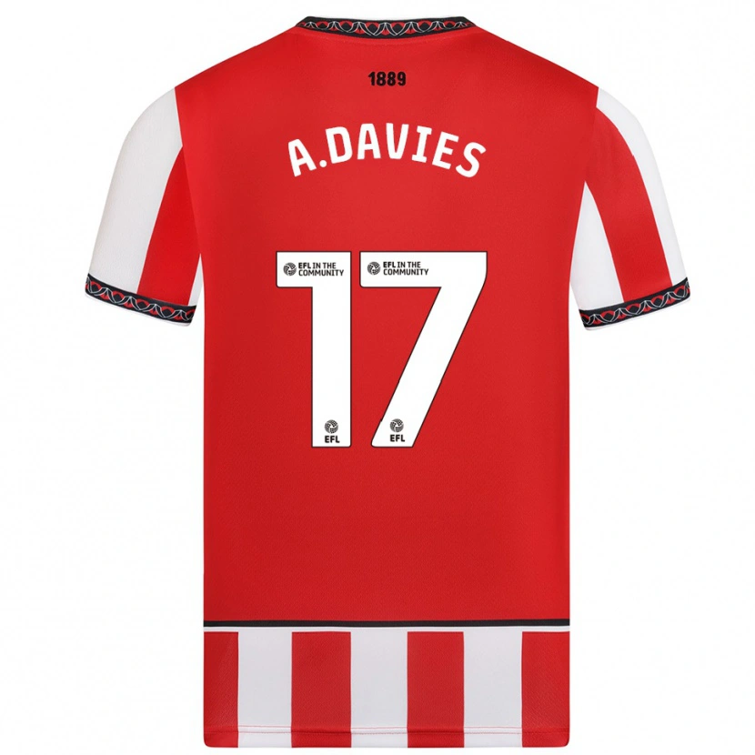 Danxen Dames Adam Davies #17 Rood Wit Thuisshirt Thuistenue 2025/26 T-Shirt België