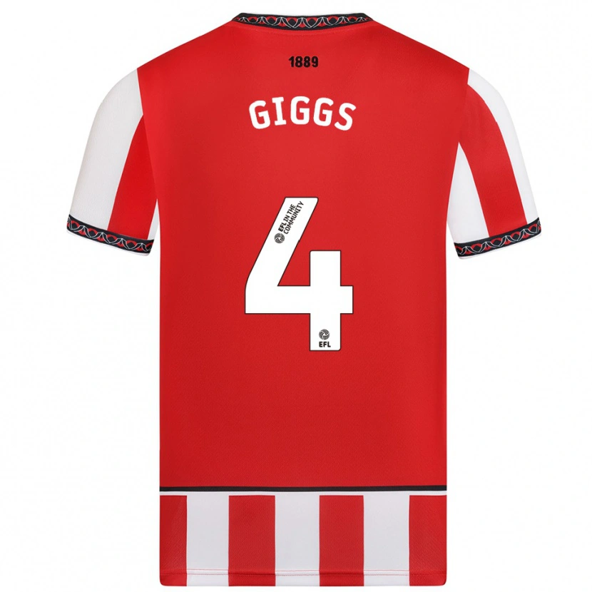 Danxen Dames Zach Giggs #4 Rood Wit Thuisshirt Thuistenue 2025/26 T-Shirt België