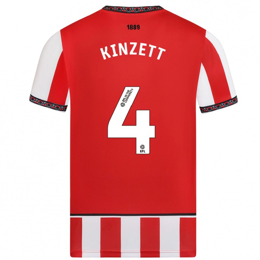 Danxen Dames Ella Kinzett #4 Rood Wit Thuisshirt Thuistenue 2025/26 T-Shirt België