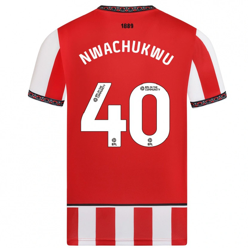 Danxen Dames Christian Nwachukwu #40 Rood Wit Thuisshirt Thuistenue 2025/26 T-Shirt België