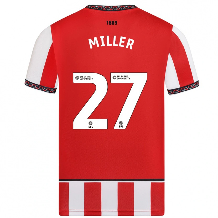 Danxen Dames Lara Miller #27 Rood Wit Thuisshirt Thuistenue 2025/26 T-Shirt België