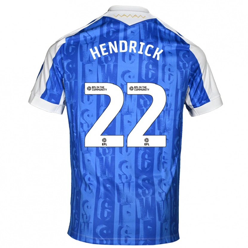 Danxen Dames Jeff Hendrick #22 Blauw Wit Thuisshirt Thuistenue 2025/26 T-Shirt België
