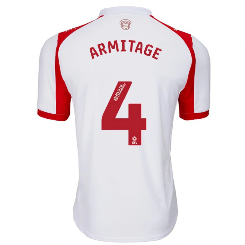 Danxen Dames Will Armitage #4 Wit Rood Thuisshirt Thuistenue 2025/26 T-Shirt België