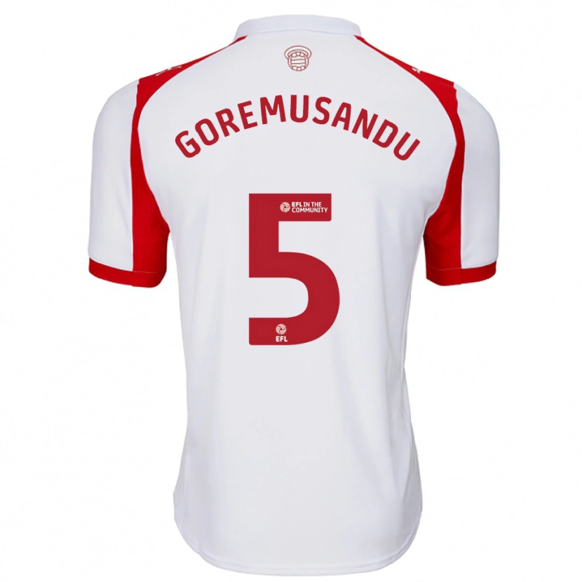 Danxen Dames Tino Goremusandu #5 Wit Rood Thuisshirt Thuistenue 2025/26 T-Shirt België