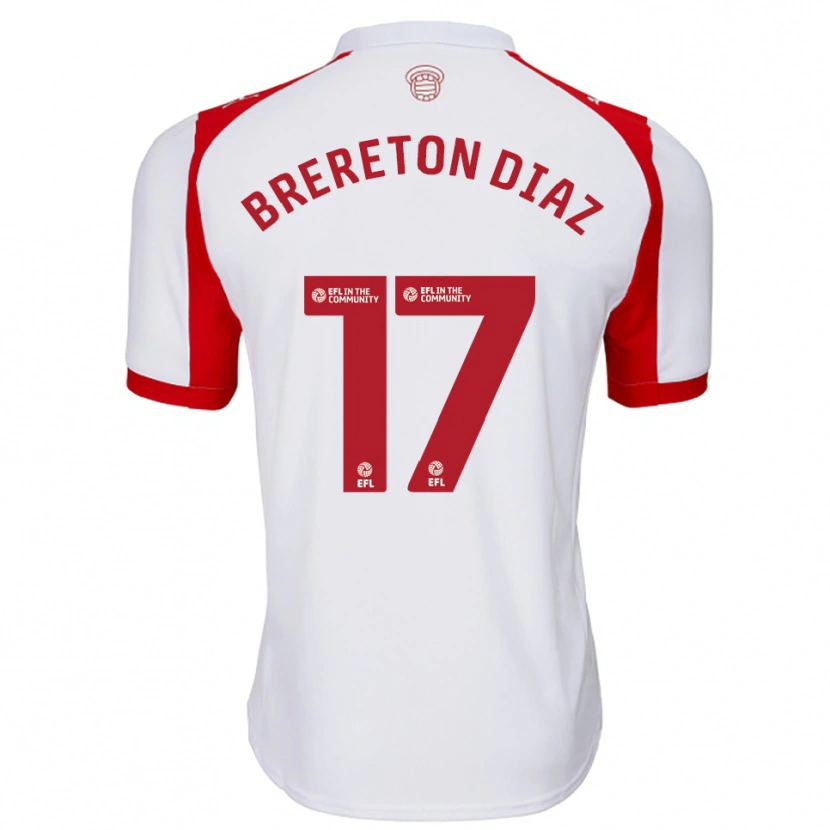 Danxen Dames Ben Brereton Díaz #17 Wit Rood Thuisshirt Thuistenue 2025/26 T-Shirt België