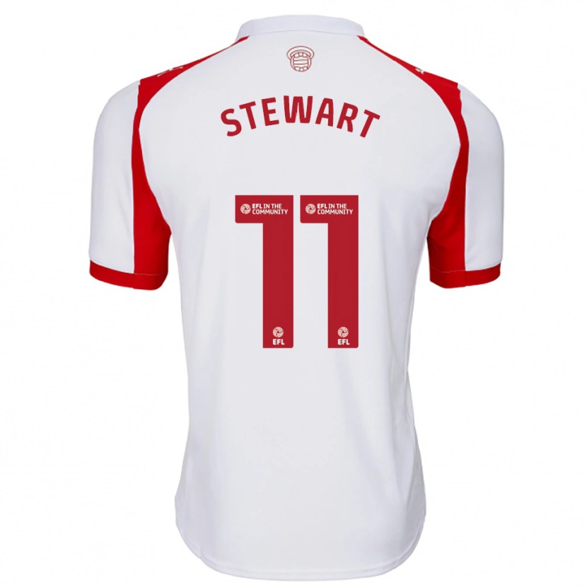 Danxen Dames Ross Stewart #11 Wit Rood Thuisshirt Thuistenue 2025/26 T-Shirt België