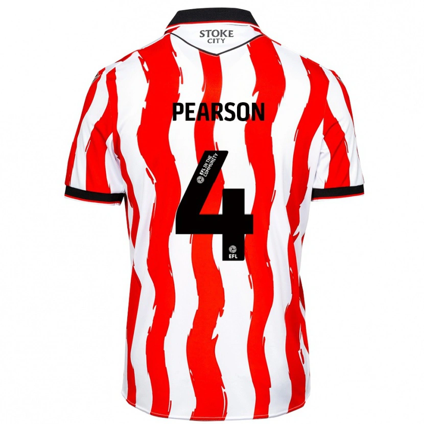 Danxen Dames Ben Pearson #4 Wit Rood Thuisshirt Thuistenue 2025/26 T-Shirt België