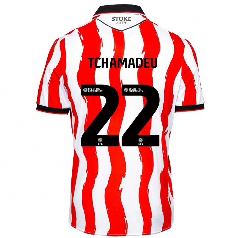 Danxen Dames Junior Tchamadeu #22 Wit Rood Thuisshirt Thuistenue 2025/26 T-Shirt België