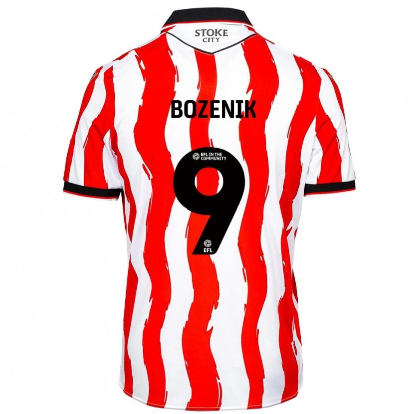Danxen Dames Róbert Boženík #9 Wit Rood Thuisshirt Thuistenue 2025/26 T-Shirt België