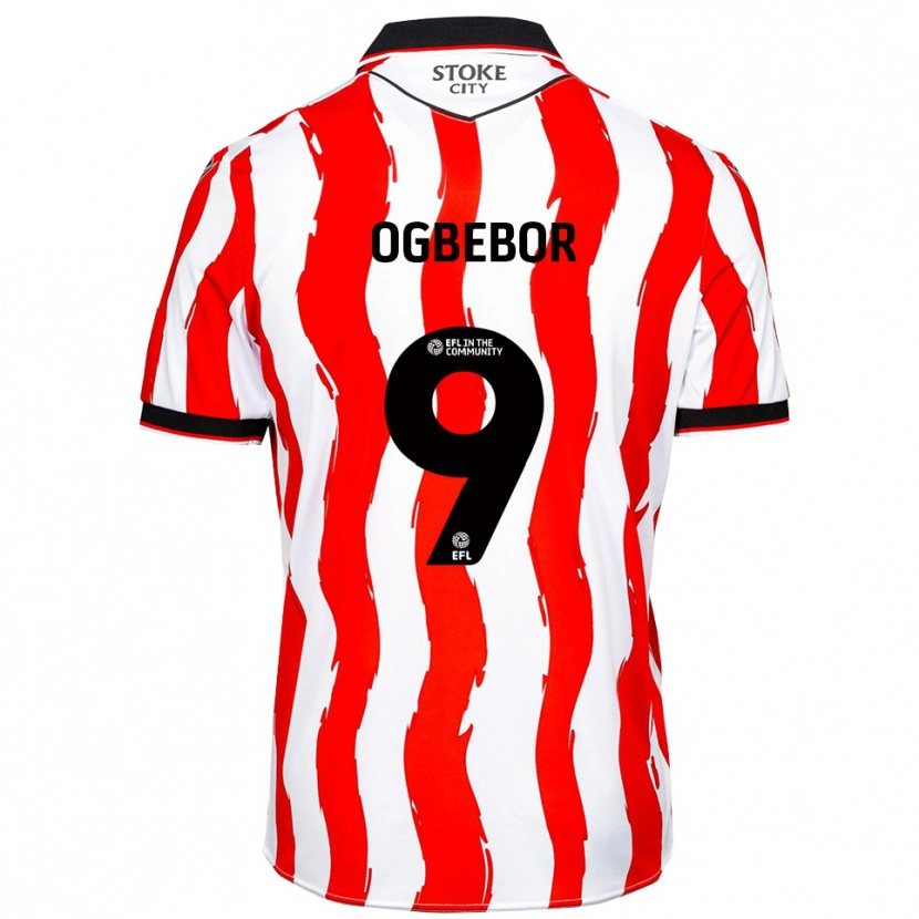Danxen Dames Jaden Ogbebor #9 Wit Rood Thuisshirt Thuistenue 2025/26 T-Shirt België