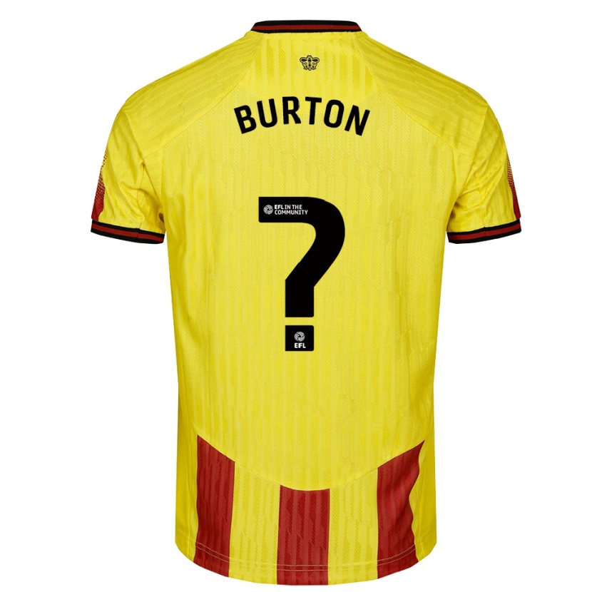 Danxen Dames Aaron Burton #0 Geel Rood Thuisshirt Thuistenue 2025/26 T-Shirt België
