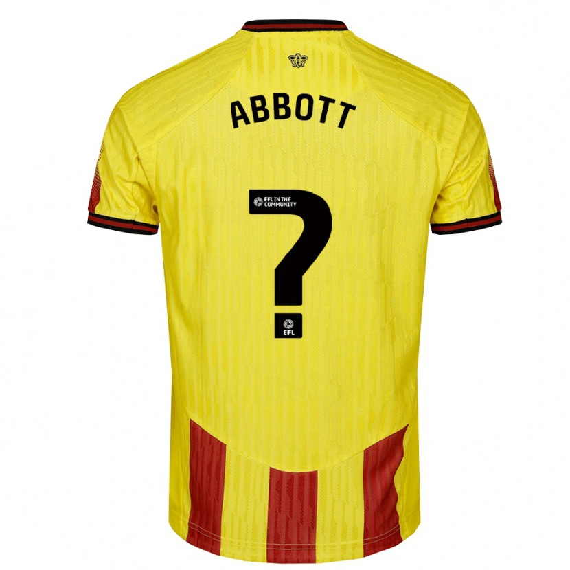 Danxen Dames George Abbott #0 Geel Rood Thuisshirt Thuistenue 2025/26 T-Shirt België