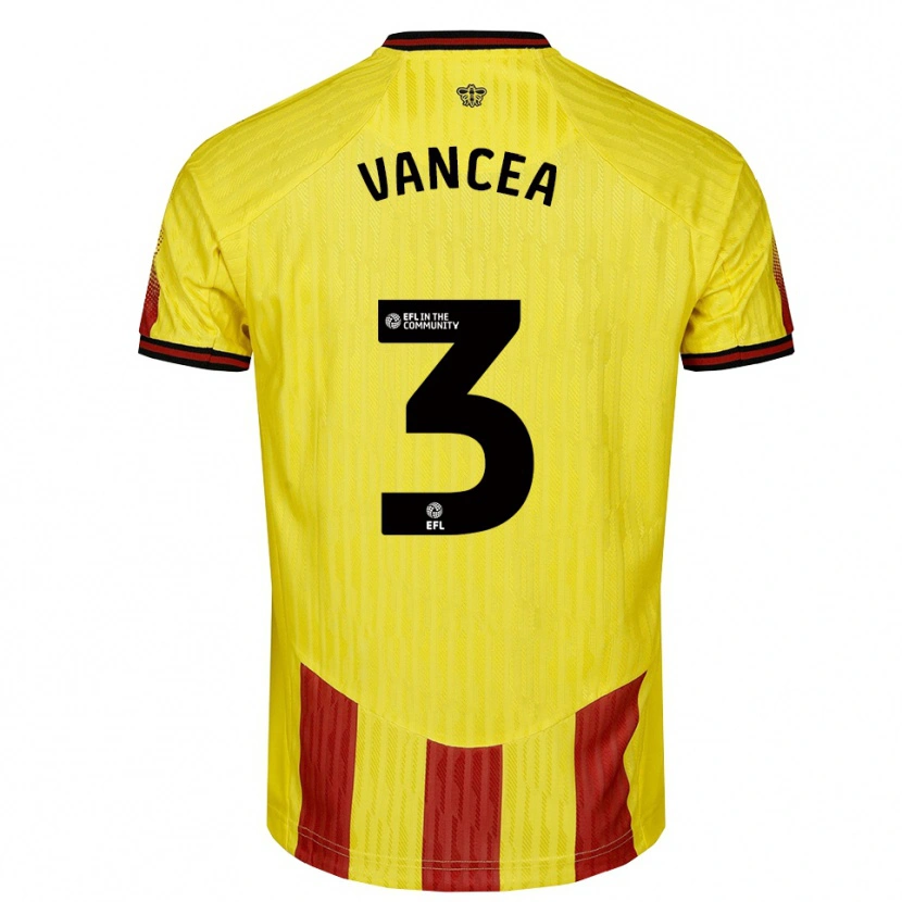 Danxen Dames Raul Vancea #3 Geel Rood Thuisshirt Thuistenue 2025/26 T-Shirt België