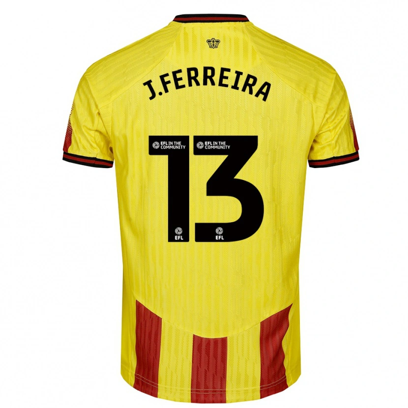 Danxen Dames João Ferreira #13 Geel Rood Thuisshirt Thuistenue 2025/26 T-Shirt België