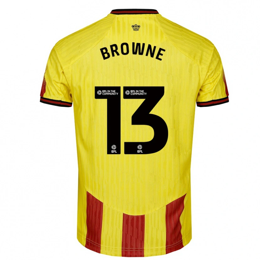 Danxen Dames Roraigh Browne #13 Geel Rood Thuisshirt Thuistenue 2025/26 T-Shirt België