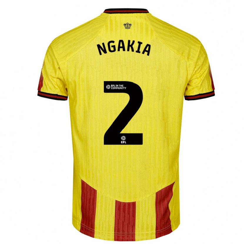 Danxen Dames Jeremy Ngakia #2 Geel Rood Thuisshirt Thuistenue 2025/26 T-Shirt België