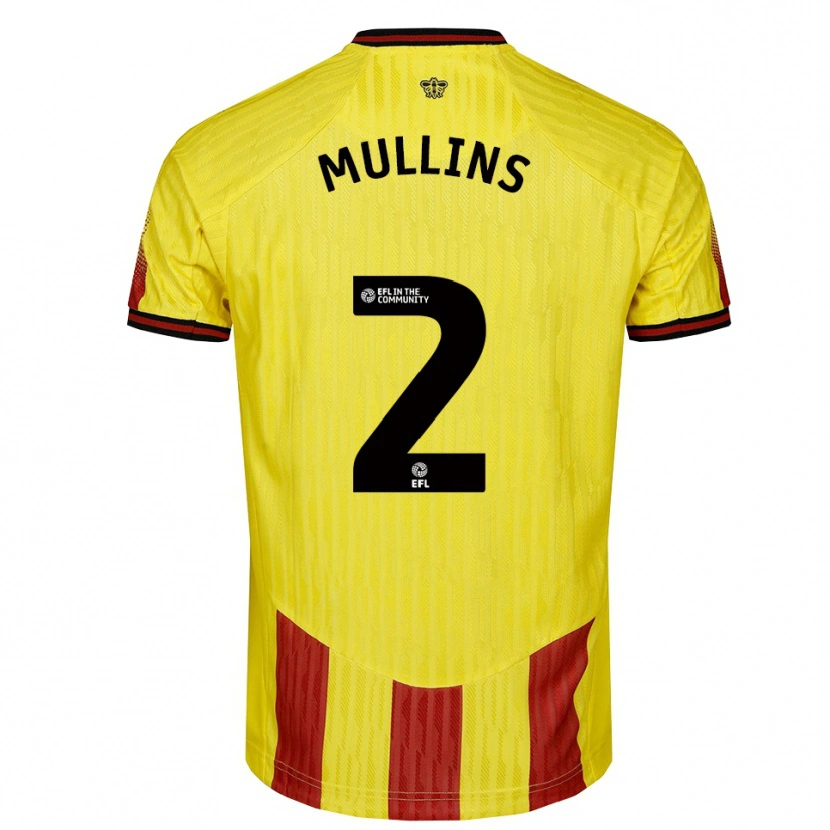 Danxen Dames Joshua Mullins #2 Geel Rood Thuisshirt Thuistenue 2025/26 T-Shirt België